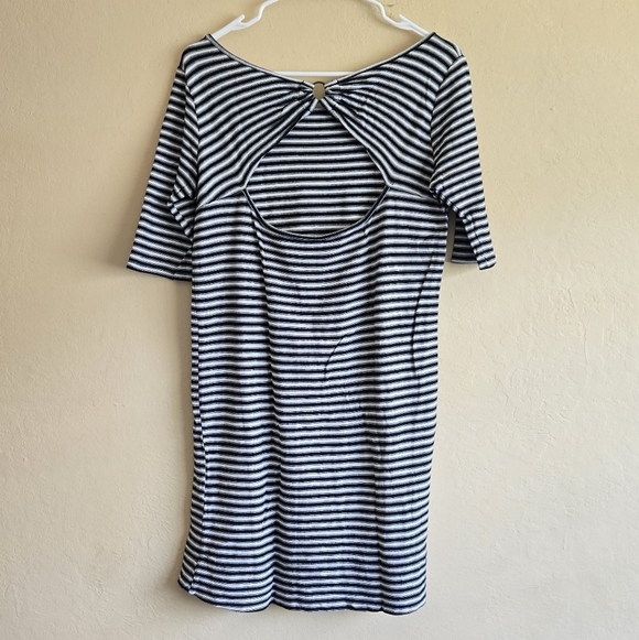 We The Free Dress Free People Striped Frenchie Tee Black and White Dress Sz SP - Picture 7 of 15